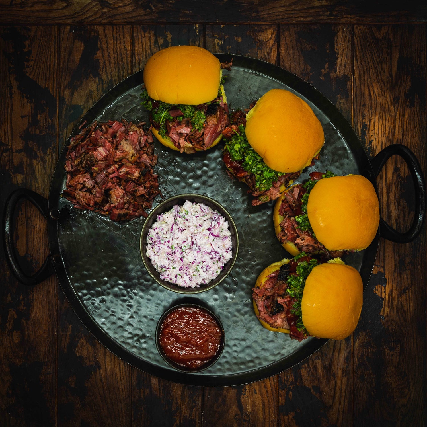 a close up of a plate of food on a table