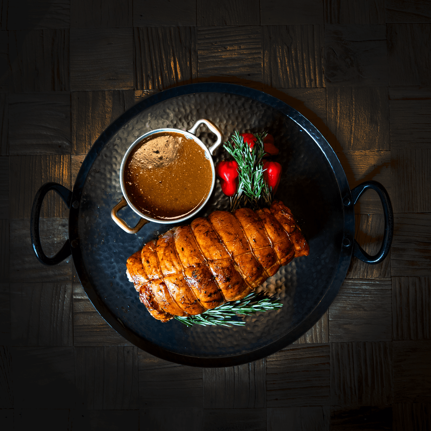 a pan filled with food on top of a stove