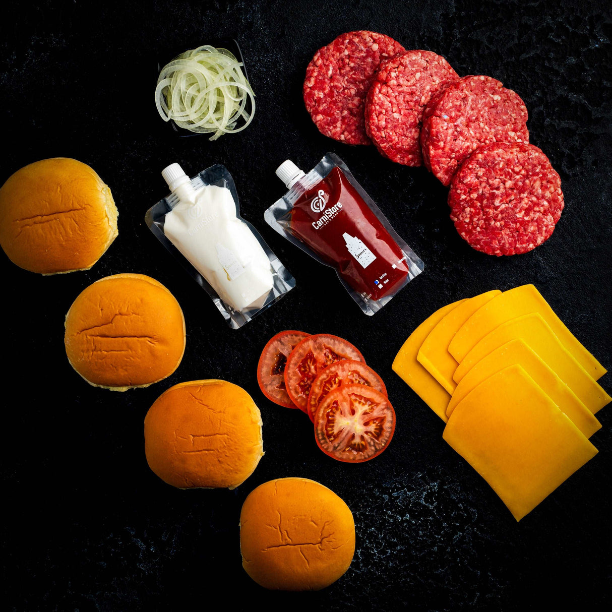 a pile of fruit sitting on top of a black table