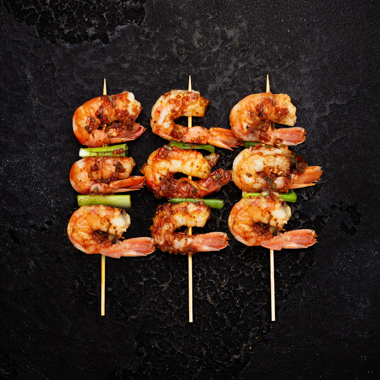 Wild Red Prawn Skewers - 350g