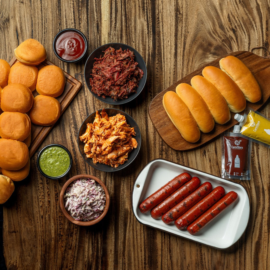 Slider Box DIY spread with sauces