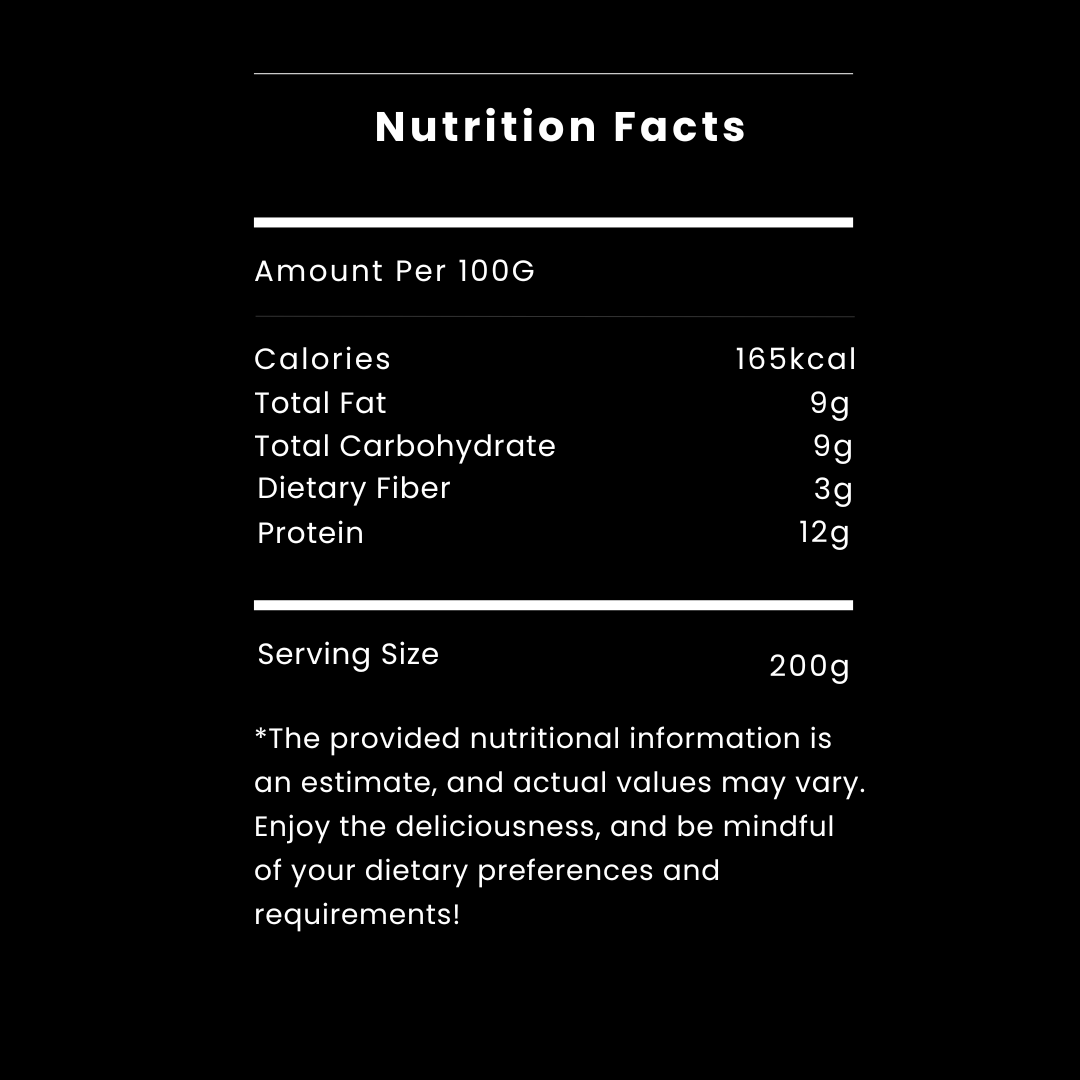 Nutritional values of beef bacon slices