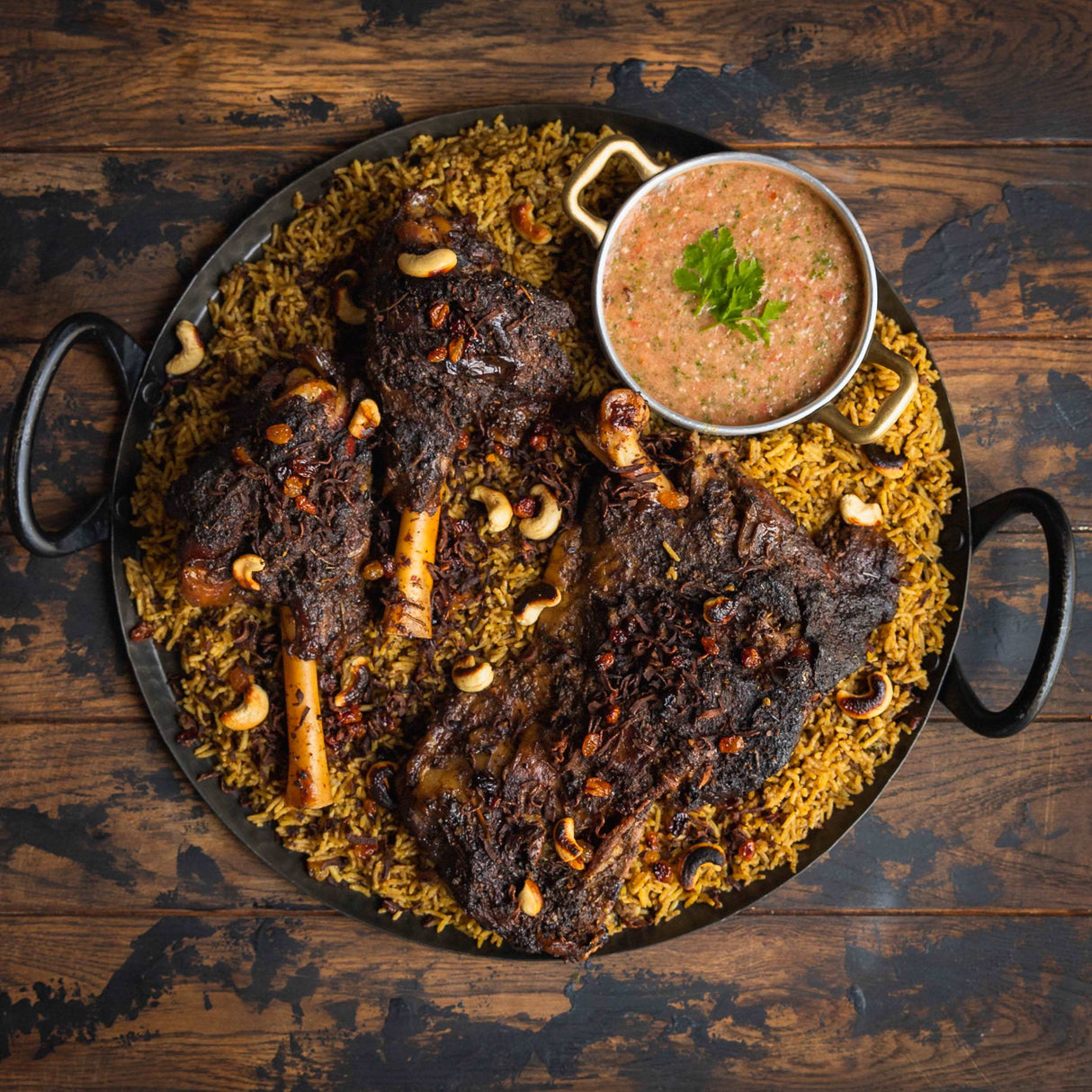 a close up of a plate of food on a table 