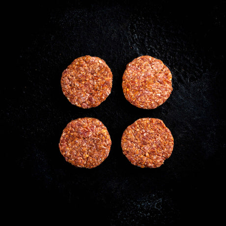 4 patties of veal breakfast burgers