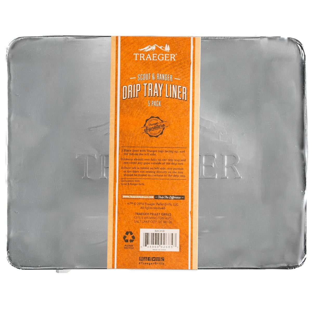 TRAEGER DRIP TRAY LINER 5 PACK-SCOUT/RANGER